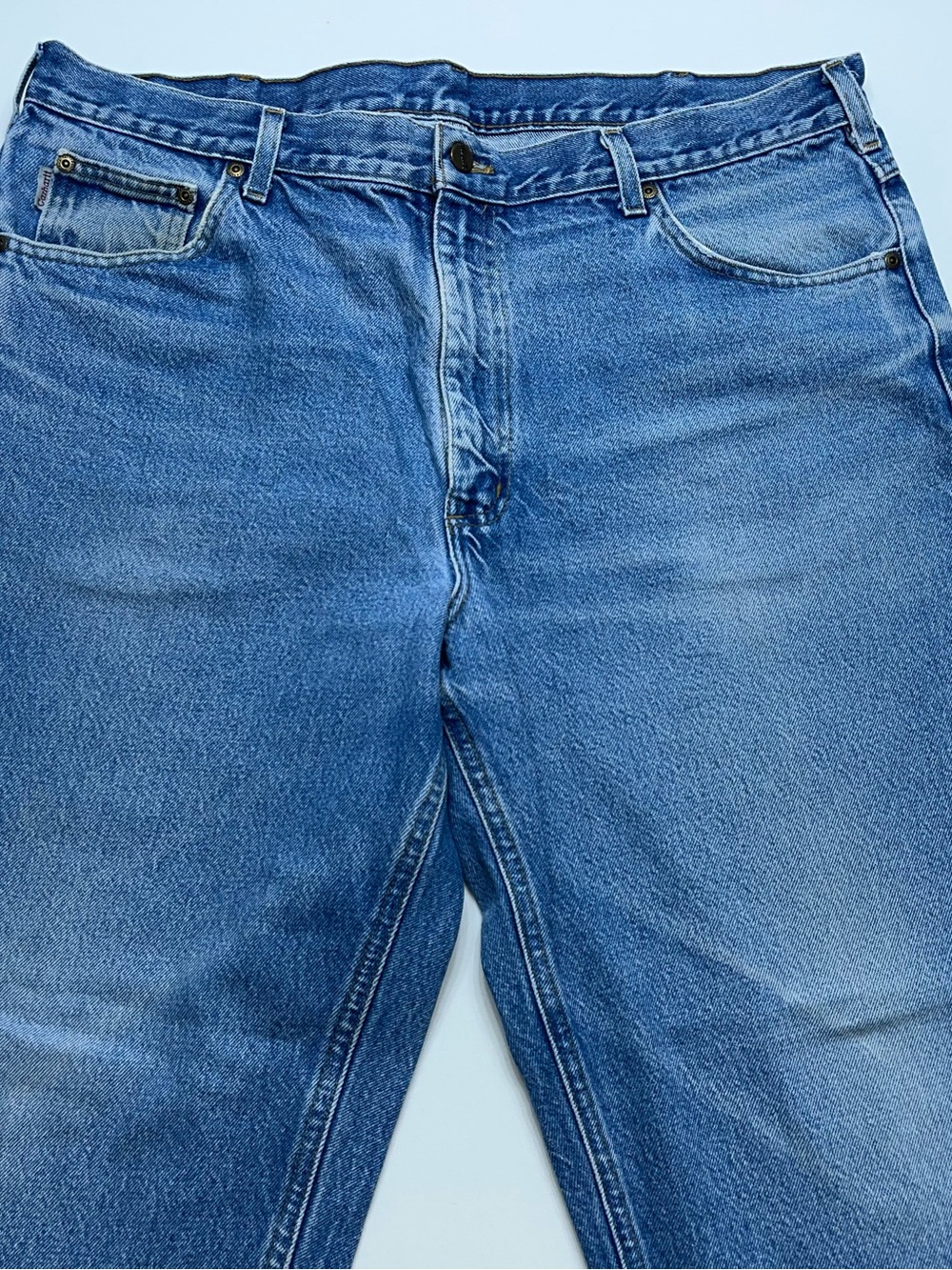 Carhartt B160 DST Blue Jeans Mens Size 40x30 Light Wash Wide Leg Denim - Picture 3 of 13
